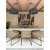 Livorno/Seville mint dining tuinset | 6 personen | betonlook + touw | 240cm