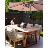 Rochefort dining tuinstoel | touw + hardhout | zand