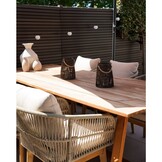 Rochefort dining tuinstoel | touw + hardhout | zand