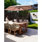 Rochefort dining tuinstoel set van 6 | touw + hardhout | zand