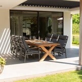 Riga/Annecy antraciet dining tuinset | 6 personen | teakhout + aluminium | 250cm