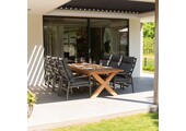 Riga/Annecy antraciet dining tuinset | 6 personen | teakhout + aluminium | 250cm