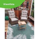 Glasgow loungestoel tuin met voetenbank | wicker + aluminium | Royal Sand