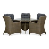 Madrid/Madrid Ash Grey dining tuinset | 5 personen | wicker | 150cm rond