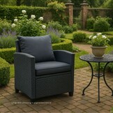 Stockholm loungestoel tuin | wicker | zwart