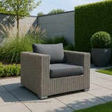Asker loungestoel tuin set van 2 | wicker | Ash Grey