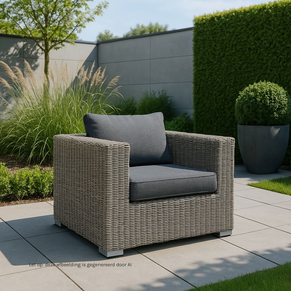 Asker loungestoel tuin | wicker | Ash Grey