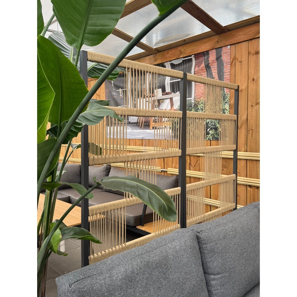 Rope tuinscherm divider hoek | 180x88x88cm | zand