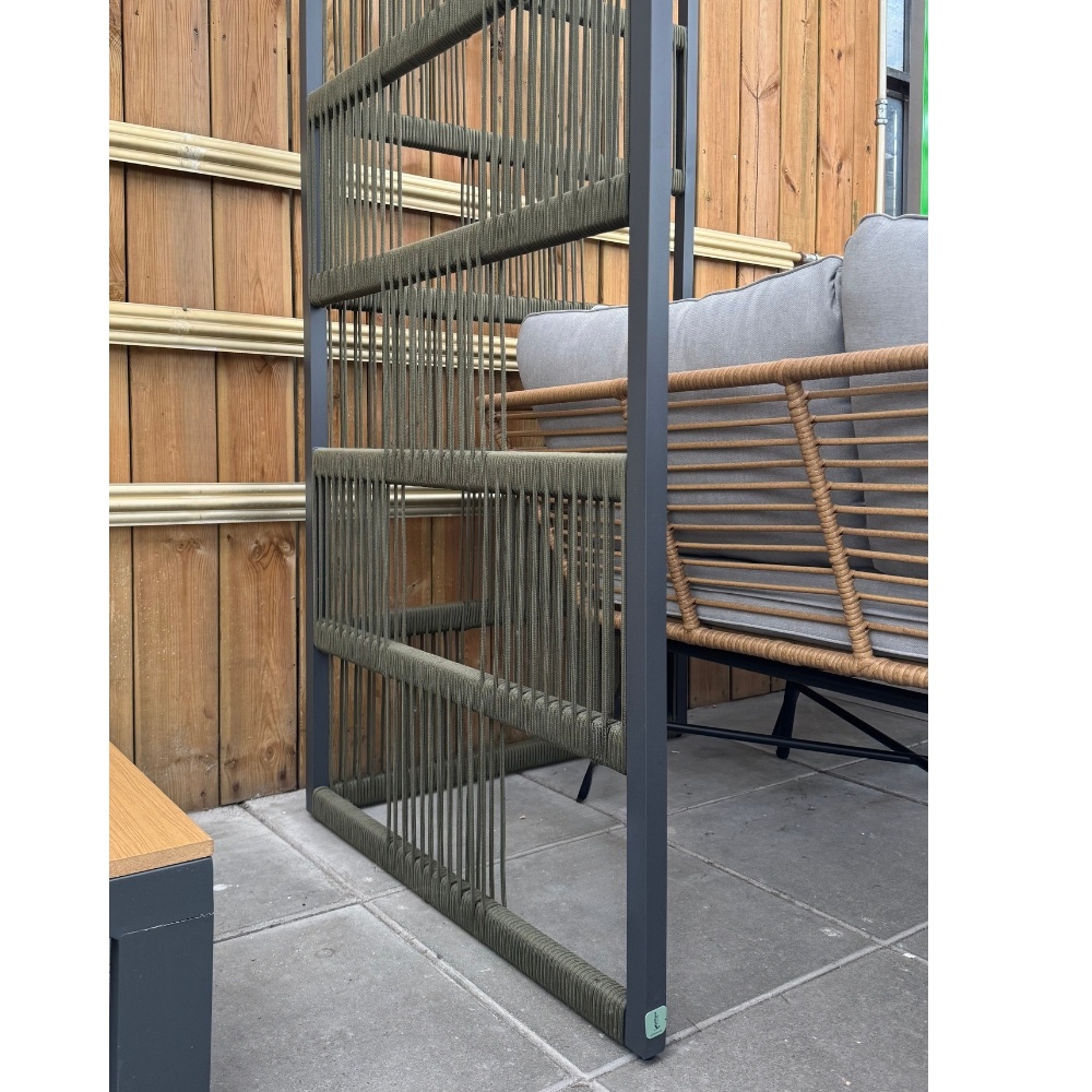 Rope tuinscherm divider hoek | 180x88x88cm | olijfgroen