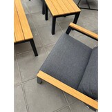 Donnan stoel-bank loungeset 5 personen | aluminium + bamboe | Light Teaklook | 5-delig