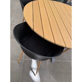 Rikki dining tuinstoel | kunststof | zwart + houtlook