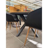 Cervo dining tuintafel 4 personen | polywood + aluminium | Natural Wood | Ø120cm rond