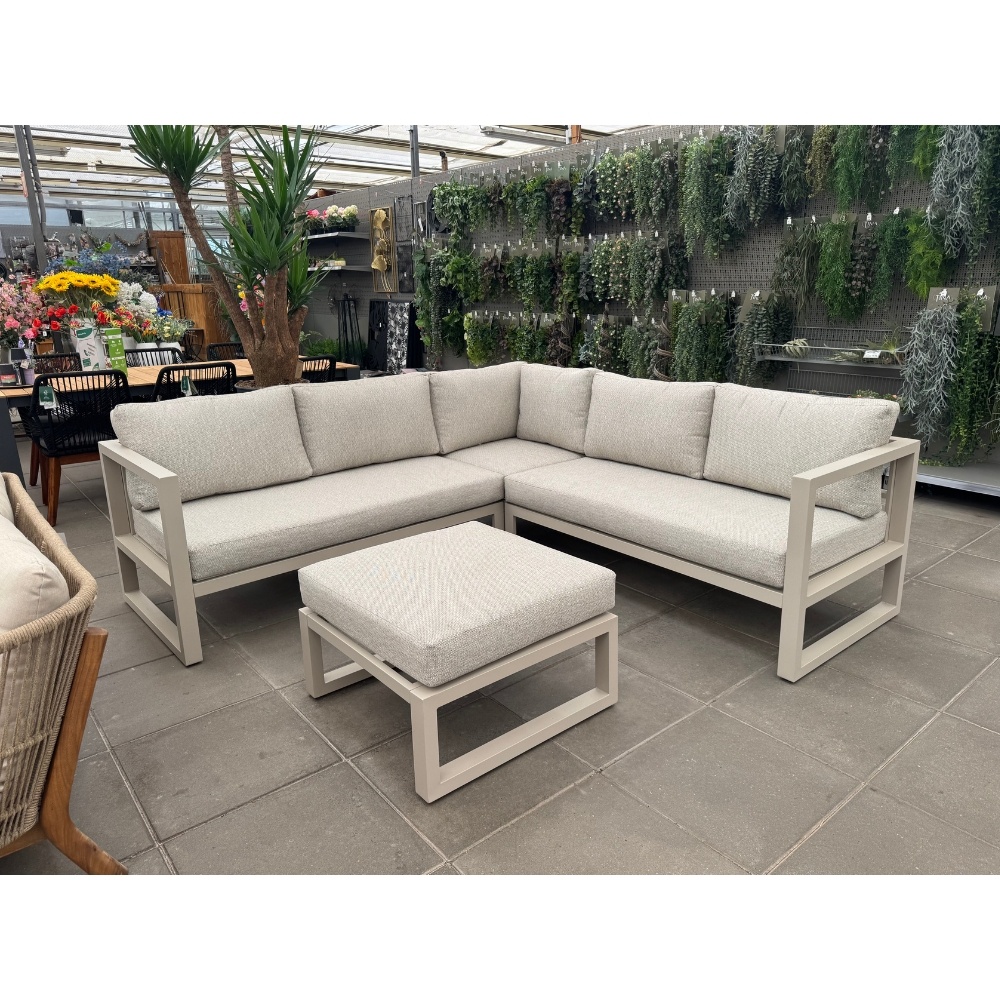 Cordoba hoek loungeset 6 personen | aluminium | beige | 4-delig - 228x228cm
