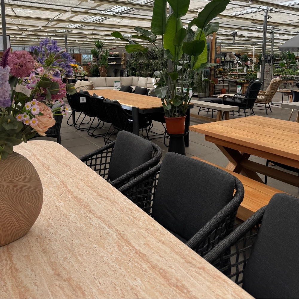 Mees dining tuintafel 4 personen | polystone | travertinlook | 200cm