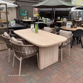 Mees dining tuintafel 6 personen | polystone | travertinlook | 240cm