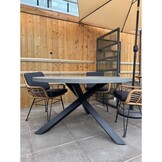 Meran dining tuintafel 4 personen | polystone + staal | betonlook | Ø135cm rond