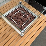 Mida vuurtafel rechthoekig | teakhout | zwart | 120x75cm