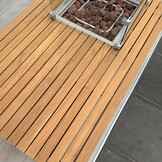 Mida vuurtafel rechthoekig | teakhout | zwart | 120x75cm