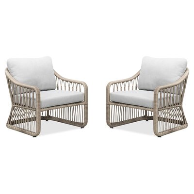 Bruno loungestoel tuin set van 2 | wicker | Desert Tan