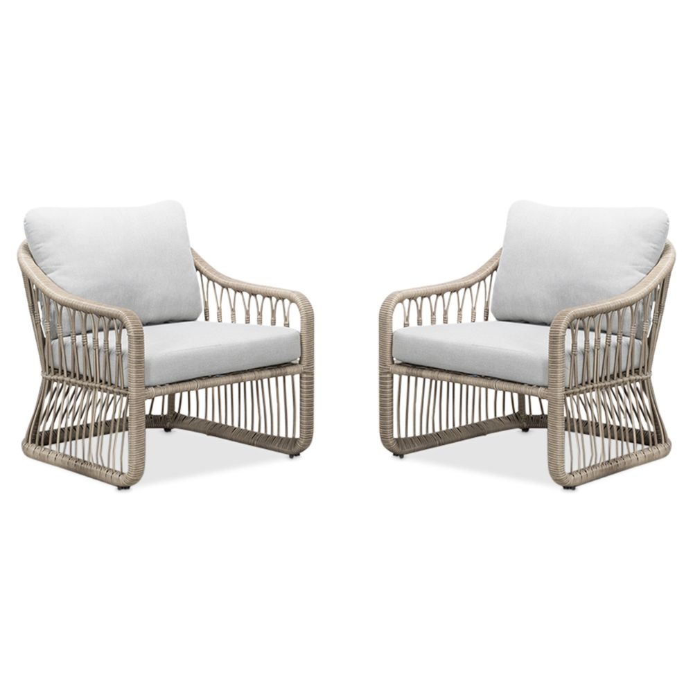 Bruno loungestoel tuin set van 2 | wicker | Desert Tan