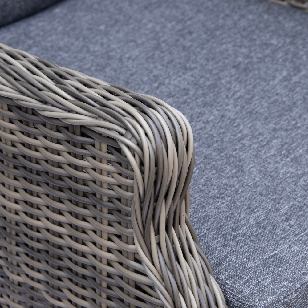 Belfort loungestoel tuin set van 2 | wicker + aluminium | Ash Grey