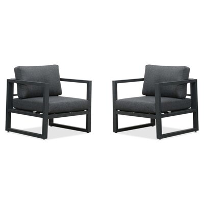 Cordoba loungestoel tuin set van 2 | aluminium | antraciet