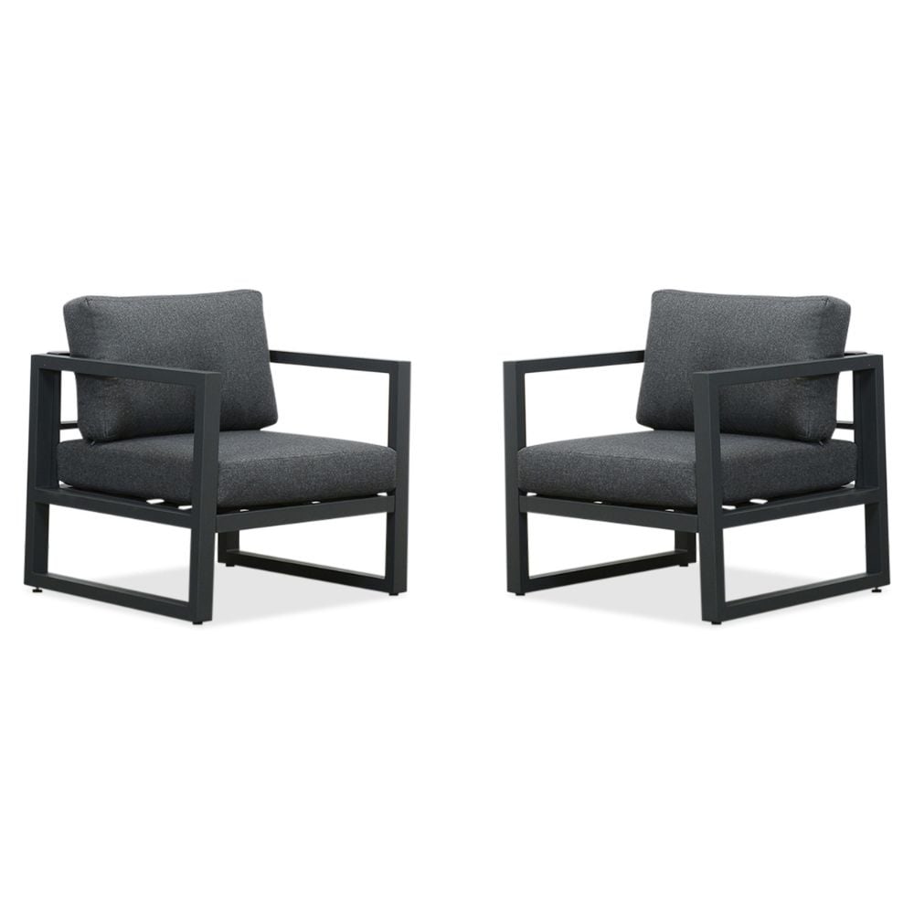 Cordoba loungestoel tuin set van 2| aluminium | antraciet afbeelding