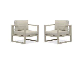 Cordoba loungestoel tuin set van 2 | aluminium | beige