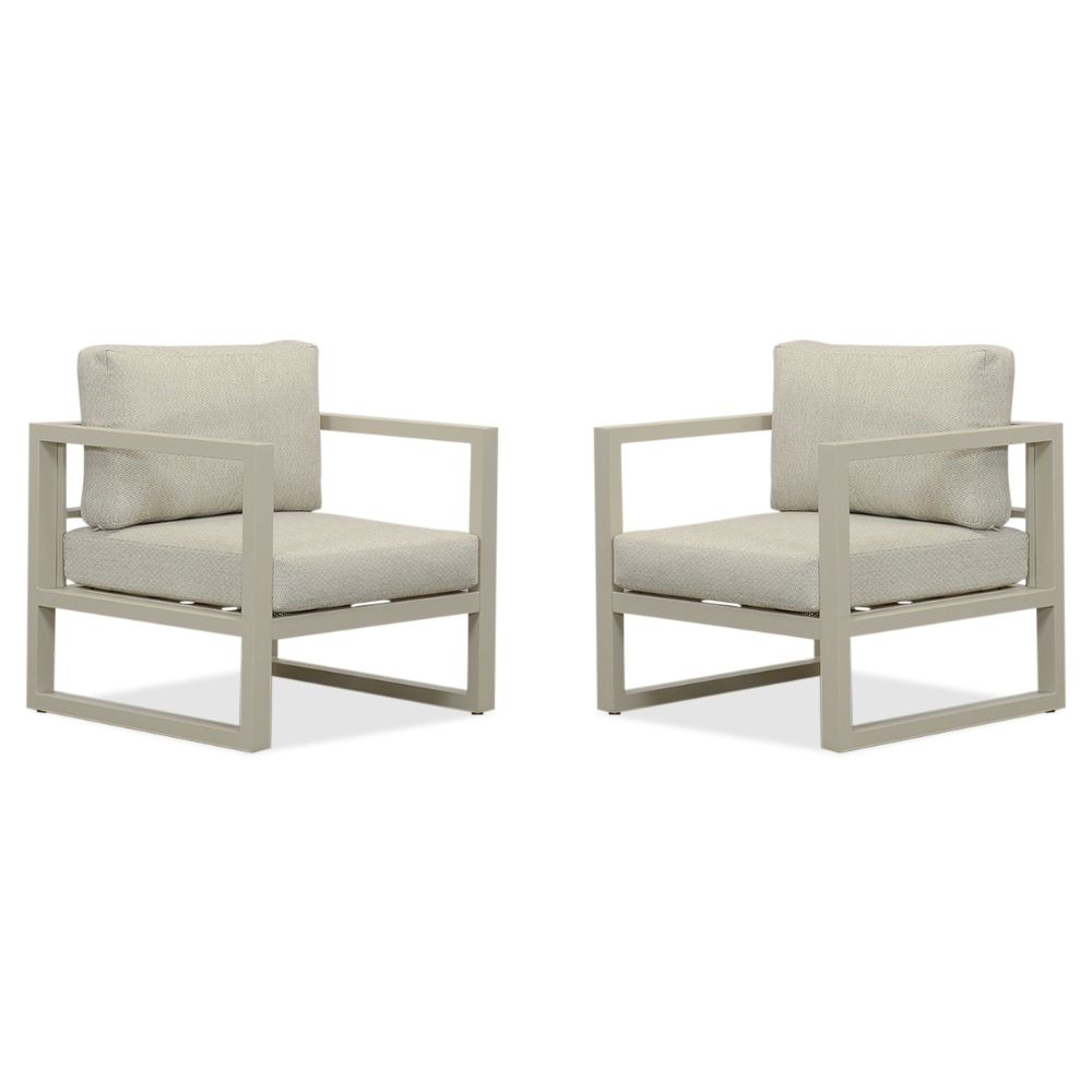Cordoba loungestoel tuin set van 2 | aluminium | beige afbeelding