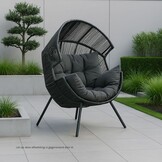 Cozy loungestoel tuin set van 2 | staal | antraciet