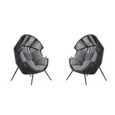 Cozy loungestoel tuin set van 2 | staal | antraciet