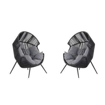 Cozy loungestoel tuin set van 2 | staal | antraciet