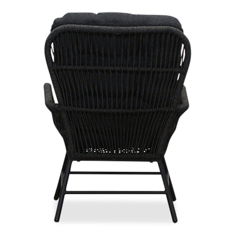 Dex loungestoel tuin set van 2 | touw + aluminium | Lava Grey