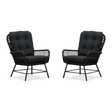 Dex loungestoel tuin set van 2 | touw + aluminium | Lava Grey