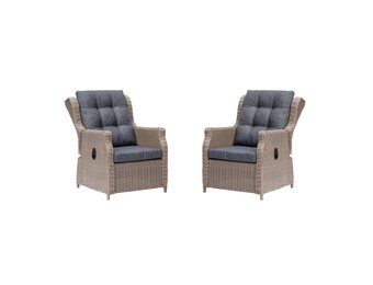 Geneve loungestoel tuin set van 2 | wicker | Ash Grey