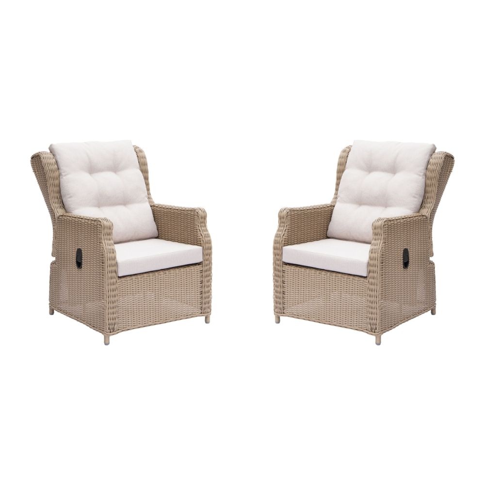 Geneve loungestoel tuin set van 2 | wicker | Royal Sand
