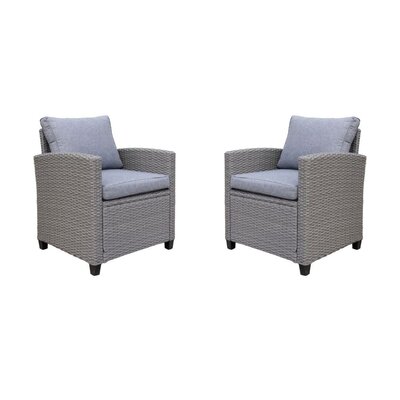 Stockholm loungestoel tuin set van 2 | wicker | grijs