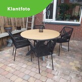 Cervo/Seville zwart dining tuinset | 4 personen | polywood | 120cm rond