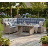 Glasgow dining loungeset 6 personen | wicker | Ash Grey | 3-delig - 258x202cm