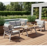 Lola dining stoel-bank loungeset 5 personen | aluminium + polywood | beige | 5-delig