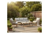 Matera stoel-bank loungeset 5 personen | eucalyptus + touw | zand/Light Teaklook | 4-delig