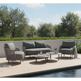 Orly stoel-bank loungeset 4 personen | aluminium | antraciet | 5-delig