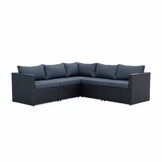 Asker hoek loungeset 5 personen | wicker | Ash Grey | 3-delig - 210x210cm | zonder tafel