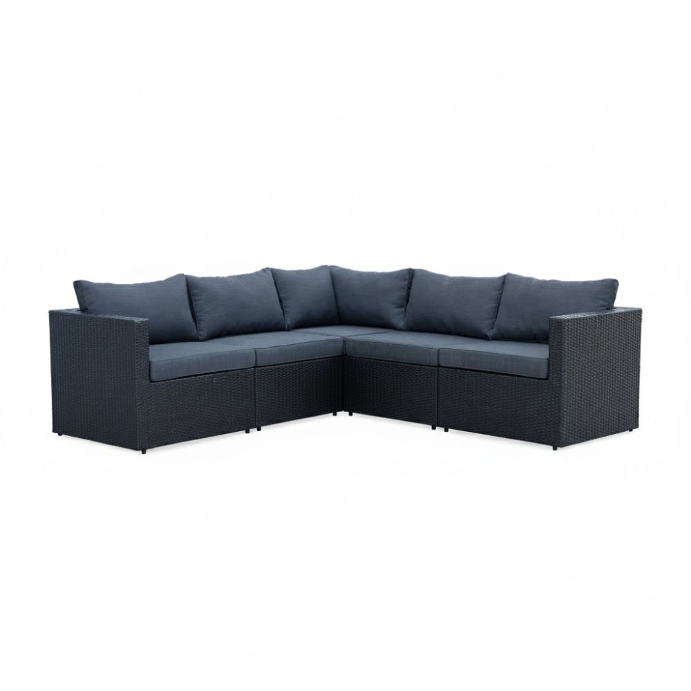 Asker hoek loungeset 5 personen | wicker | Ash Grey | 3-delig - 210x210cm | zonder tafel