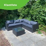 Asker hoek loungeset 5 personen | wicker | Ash Grey | 3-delig - 210x210cm | zonder tafel