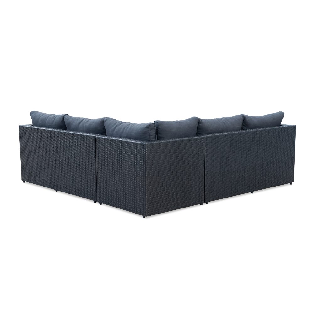 Asker hoek loungeset 5 personen | wicker | Ash Grey | 3-delig - 210x210cm | zonder tafel