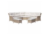 Arizona dining loungeset 7 personen | wicker + aluminium | Royal Sand | 5-delig - 245x245cm | zonder tafel