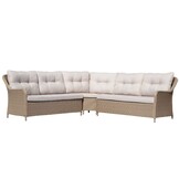 Arizona dining loungeset 7 personen | wicker + aluminium | Royal Sand | 5-delig - 245x245cm | zonder tafel