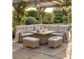 Arizona dining loungeset 7 personen | wicker + aluminium | Royal Sand | 6-delig - 245x245cm