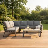 Vancouver hoek loungeset 5 personen | aluminium + polywood | antraciet | 5-delig - 270x210cm